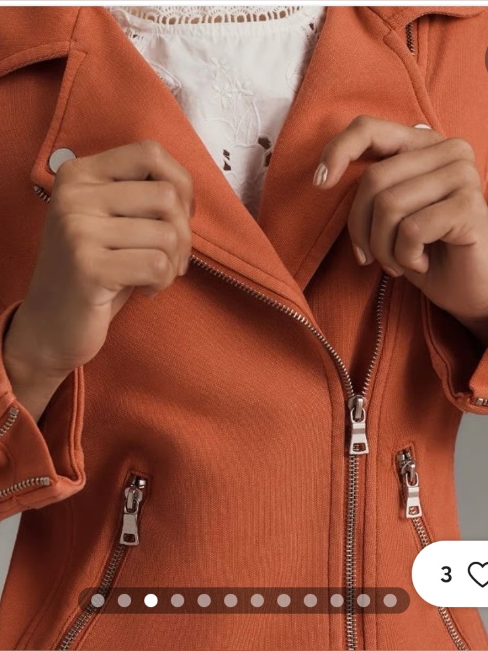 Anthropologie Rust Orange Moto Jacket - Picture 2 of 12